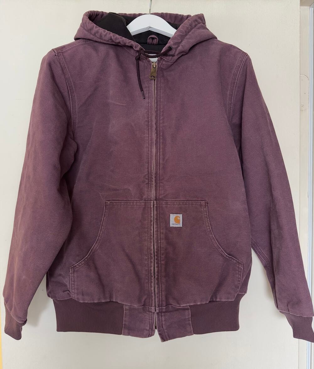 Vintage Carhartt Quilted Lined Canvas Active Jacket Purple WJ130 Sz S